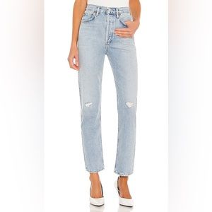 Agolde Light Blue Distressed Women Jeans